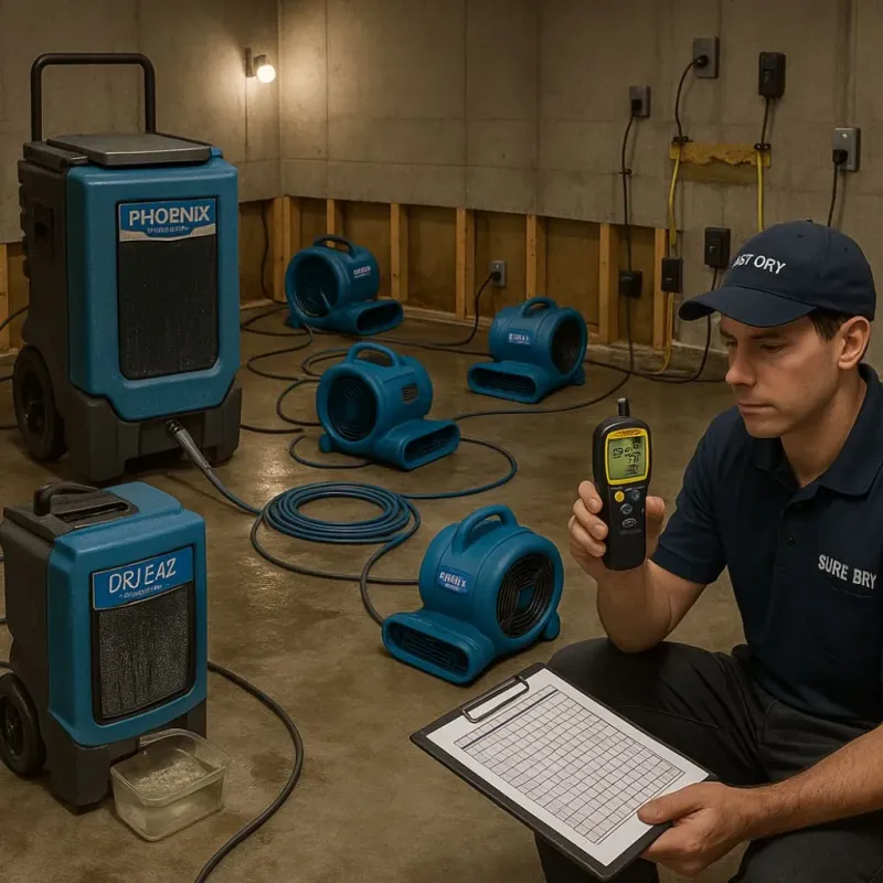 Structural Drying and Dehumidification process in Georgetown, CA